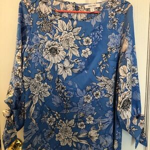 Nine West Blue Floral Women's Top